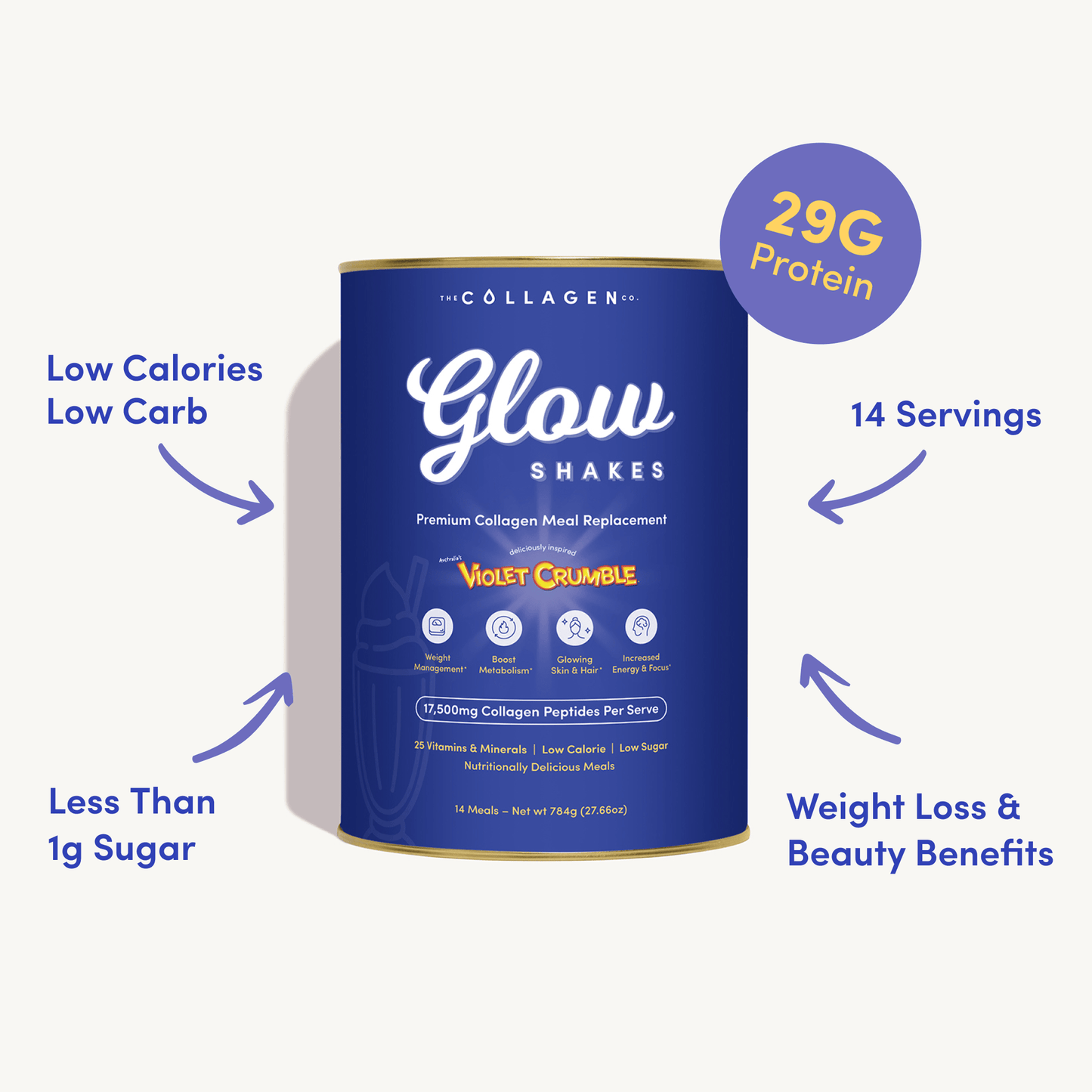 Violet Crumble Collagen Meal Replacement - 784g